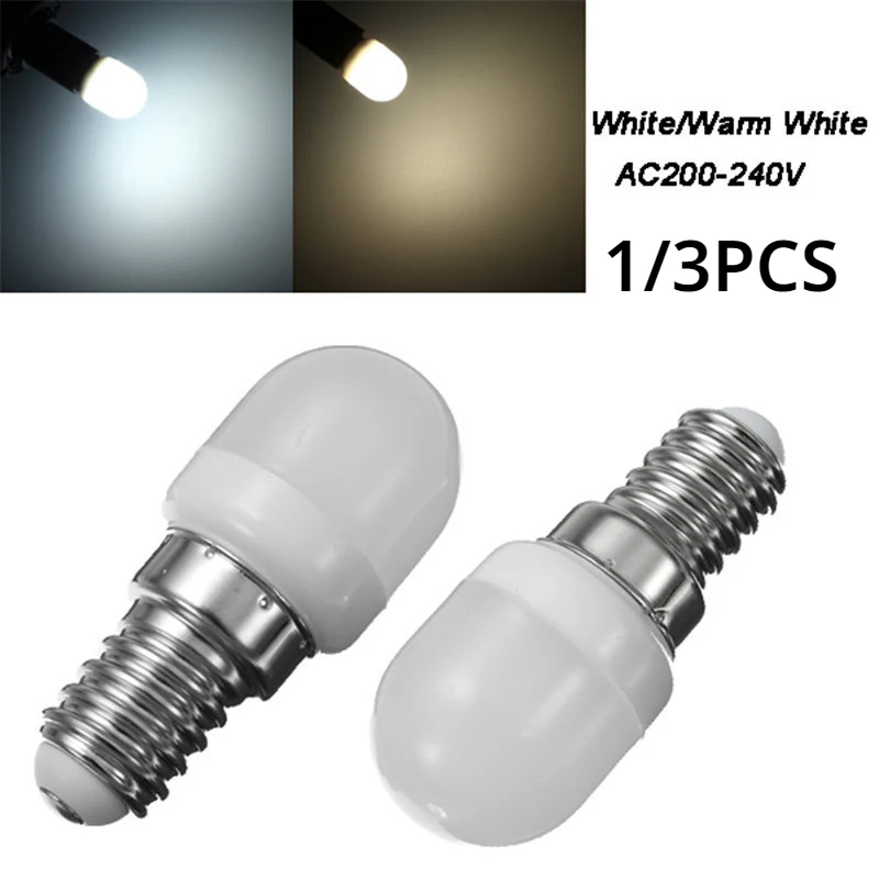 Lâmpada Frigorífico, Lâmpada de ângulo de 360 graus, Iluminação para geladeira, máquina de costura, Torno, T22, 2W, E14, 220V, 3000K, 6000K, 1, 3X