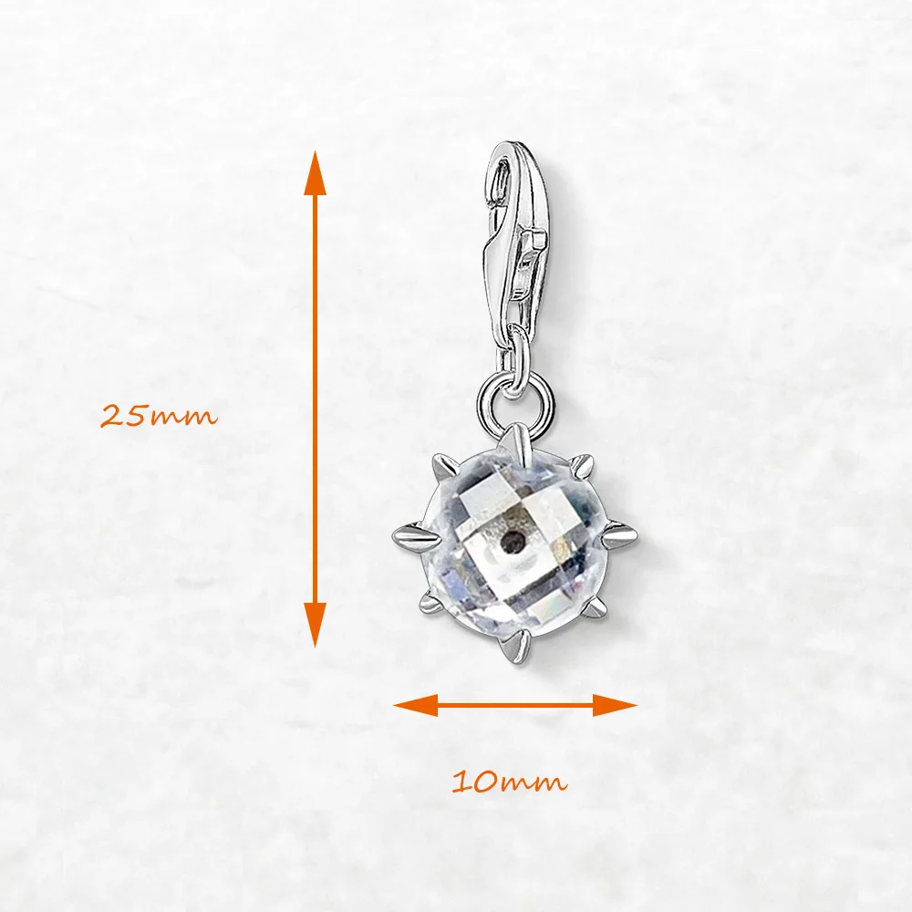 Anhänger baumeln Charme weißen Stein brandneuen edlen Schmuck echte 925 Sterling Silber trend ige Glücks geschenk für Frauen – Detail 3