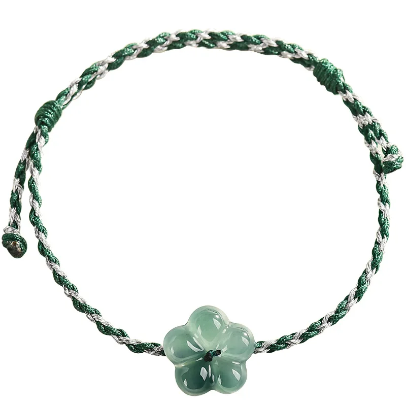 Bracelet à fleurs en jadéite du Myanmar, Vintage, en Jade naturel, pierres précieuses sculptées, bijoux réels, mode luxe, Talismans de styliste