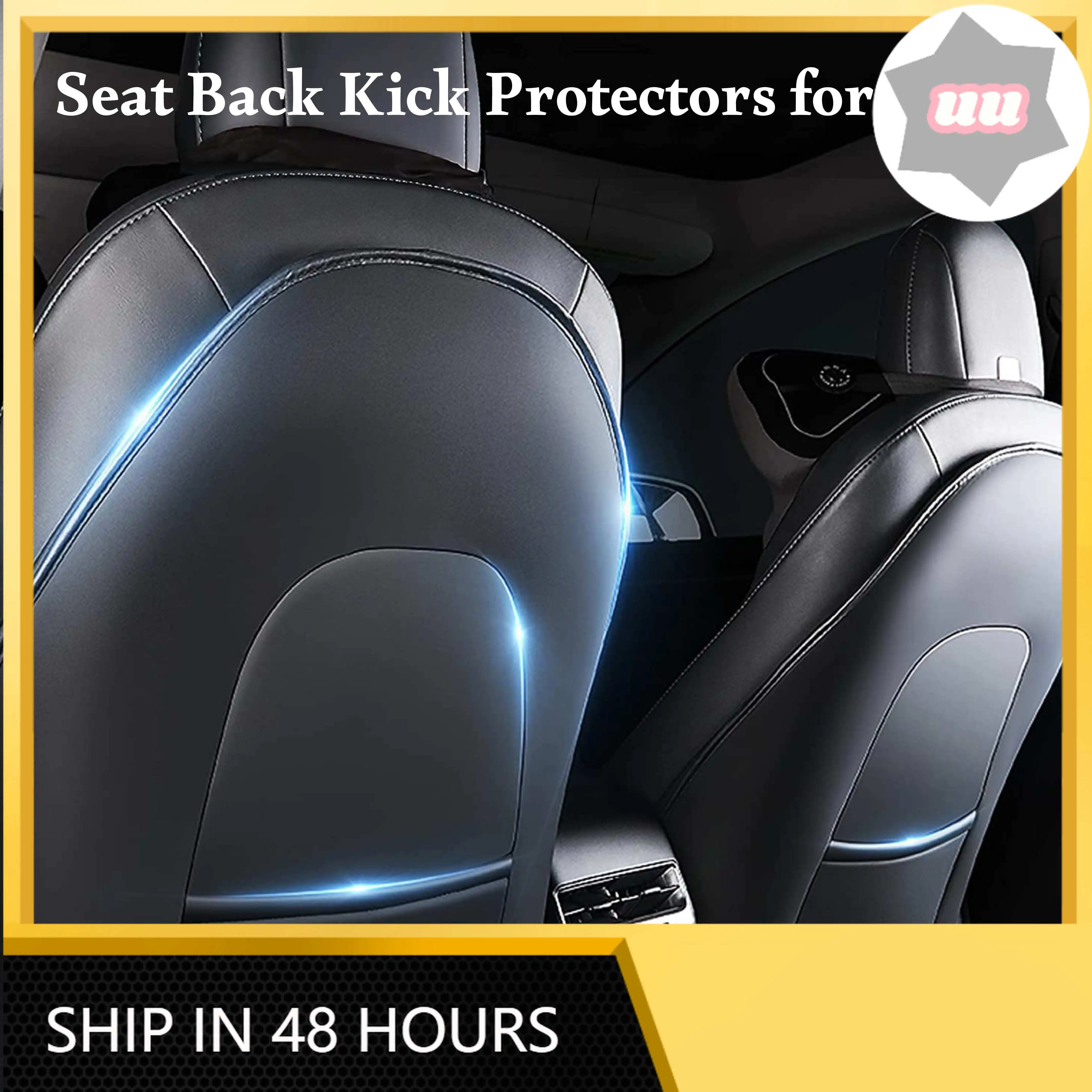 

New For Tesla Model Y Juniper Model 3 Highland 2017-2025 Back Seat Cover 2PCS Leather Protector Wear-Resistant Kick Seatback Mat