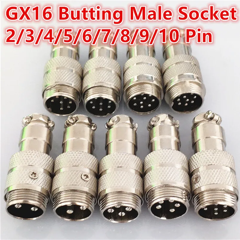 1set GX16 Butting Docking Male & Female 16mm Circular Aviation Socket Plug 2/3/4/5/6/7/8/9/10 Pin Wire Panel Connectors