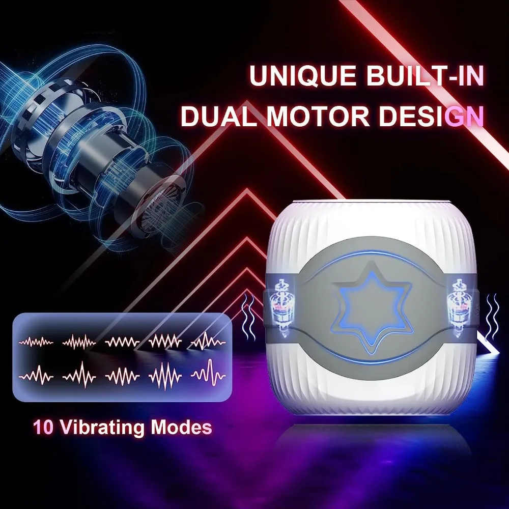 10-frequency Small Barrel Aircraft Cup Male Vibration Masturbator Set Penis Exercise Dual Motor Sex Toys view 4