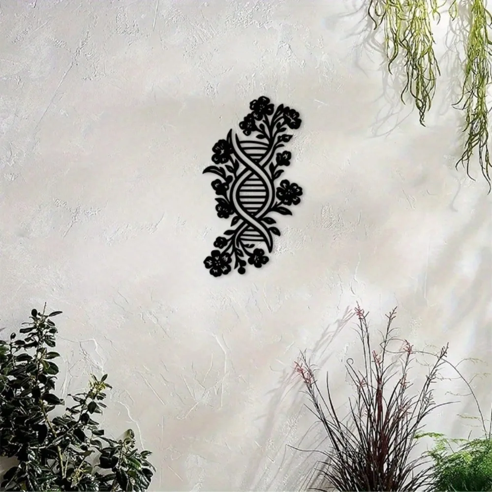 Modern Scientific DNA Spiral Metal Wall Art Molecular Biology Theme Decor for Home Office Indoor & Outdoor Use