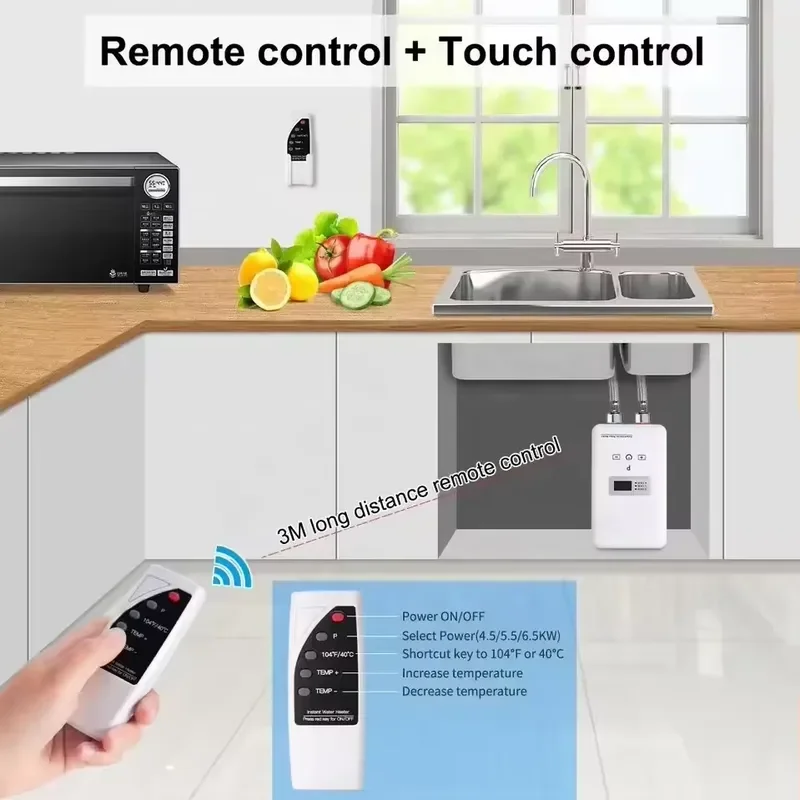 For Hot Sale Energy Saving 5500w 220v Fast Heating Touch Screen Instant Water Heater Tankless Instant Hot Water Shower