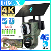 Ubox Camera 8MP 4G Solar Camera Dual Lens Surveillance Camera PIR Human Detection Night Vision Security Protection Camara CCTV