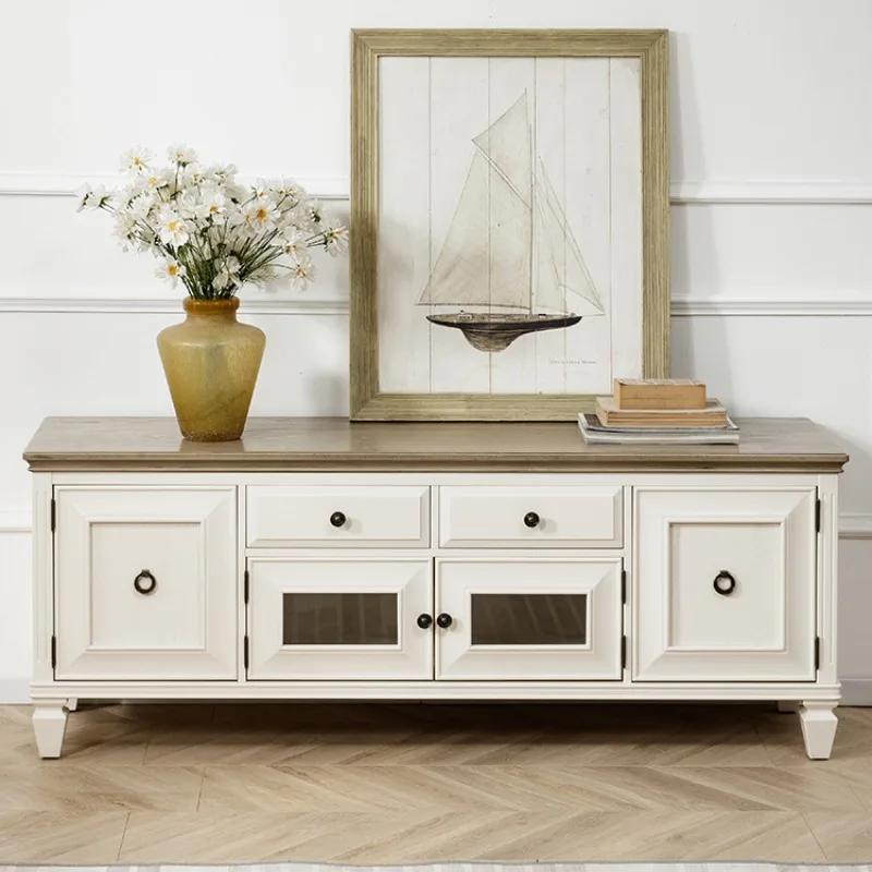 

Furniture American Country TV Cabinet Pure Log Whole House Set Combination Solid Wood French