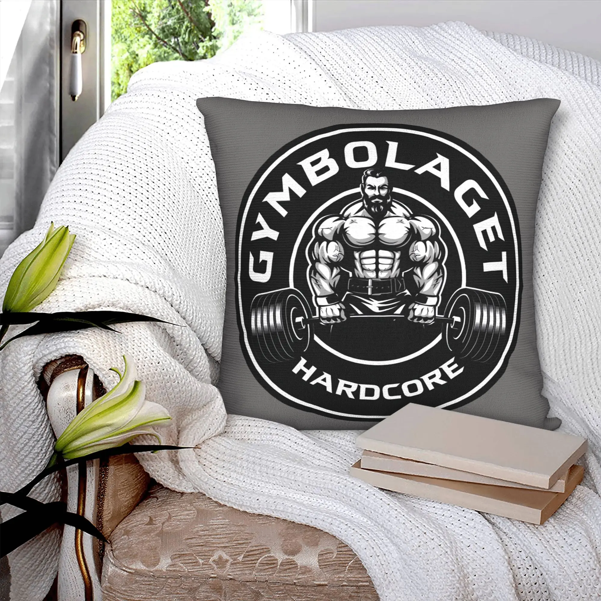 Bodybuilding Fitness Muscle Gym Modern Pillow Cover Home Decorative  Cushions for Sofa