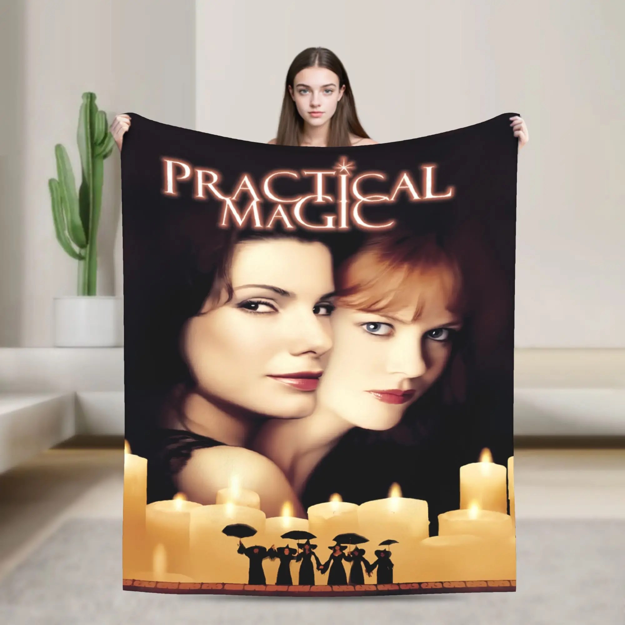 Practical Magic Black White Blanket  Warm Soft Aesthetic Plush Throw Blanket For Kids Adult Outdoor Flannel Bedspread Bed Cover