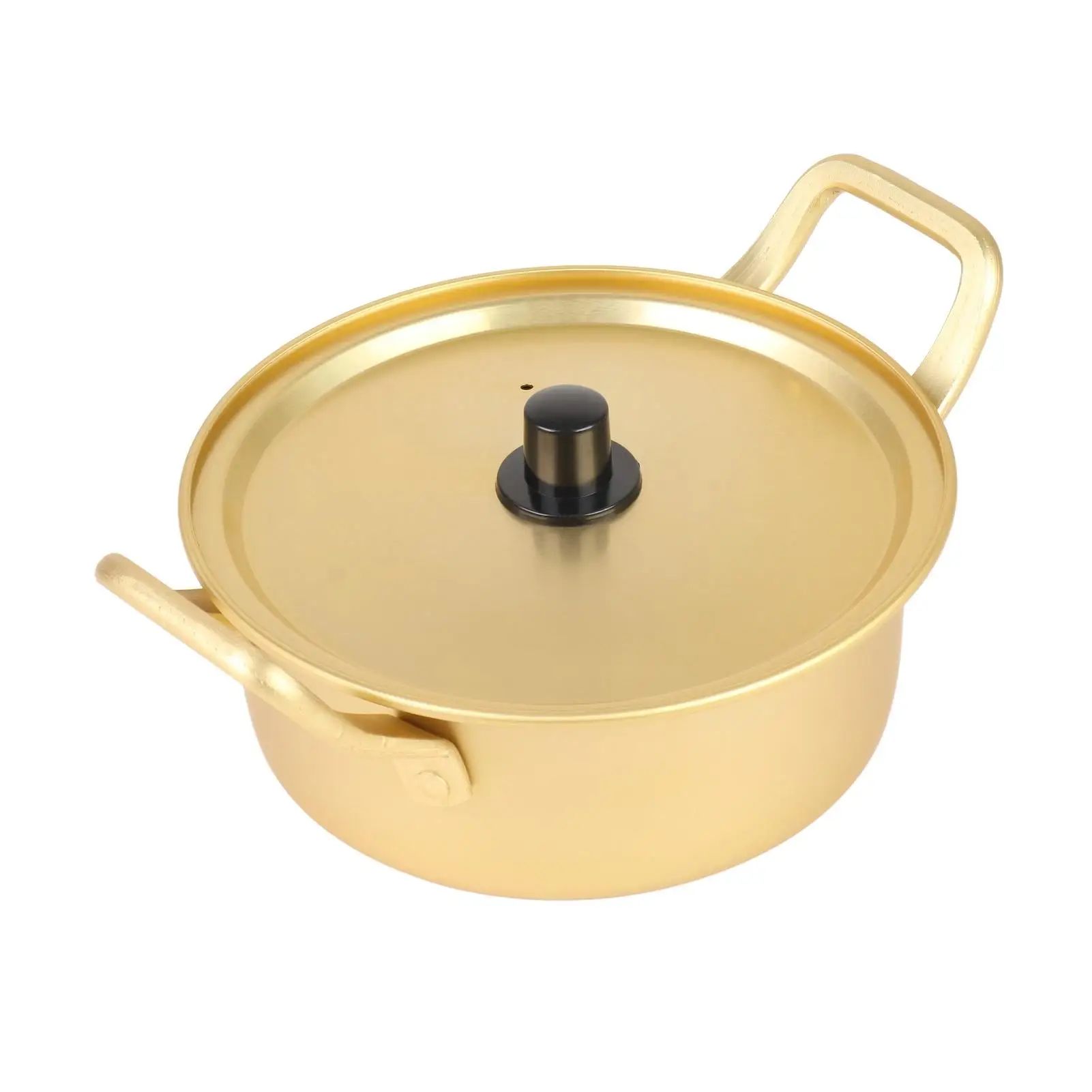 Multipurpose Yellow Aluminum Stockpot for Korean Noodles Soup Cooking Pot Durable Lightweight Kitchen Essential 30cm