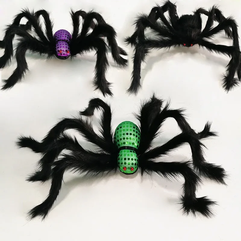 

Children's Home Toys Large Decorations Black Spider Halloween Decoration Haunted House Props Indoor Outdoor Giant Movie Video Pr