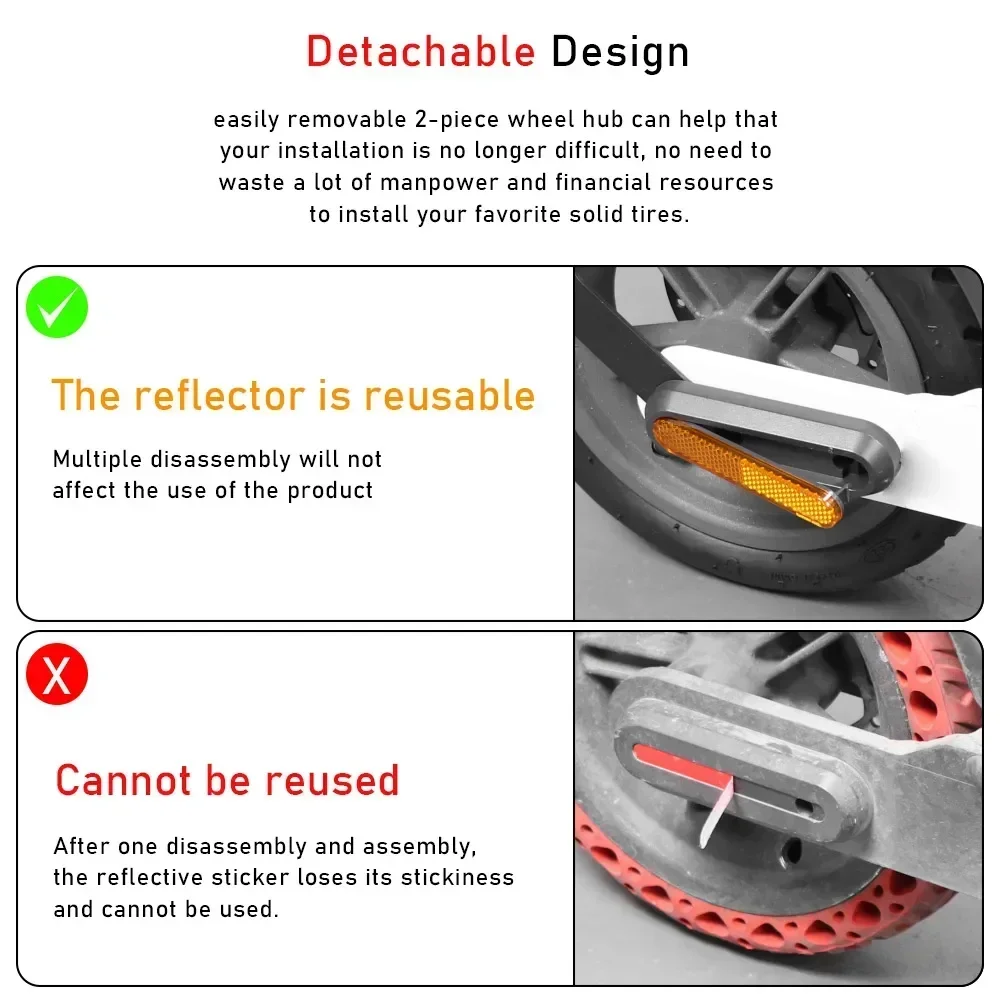 Electric Scooter Wheel Cover Hub Cap Protective Shells for Xiaomi M365 PRO2 PRO MI3 Front Rear Reflector Safety Reflective Tube