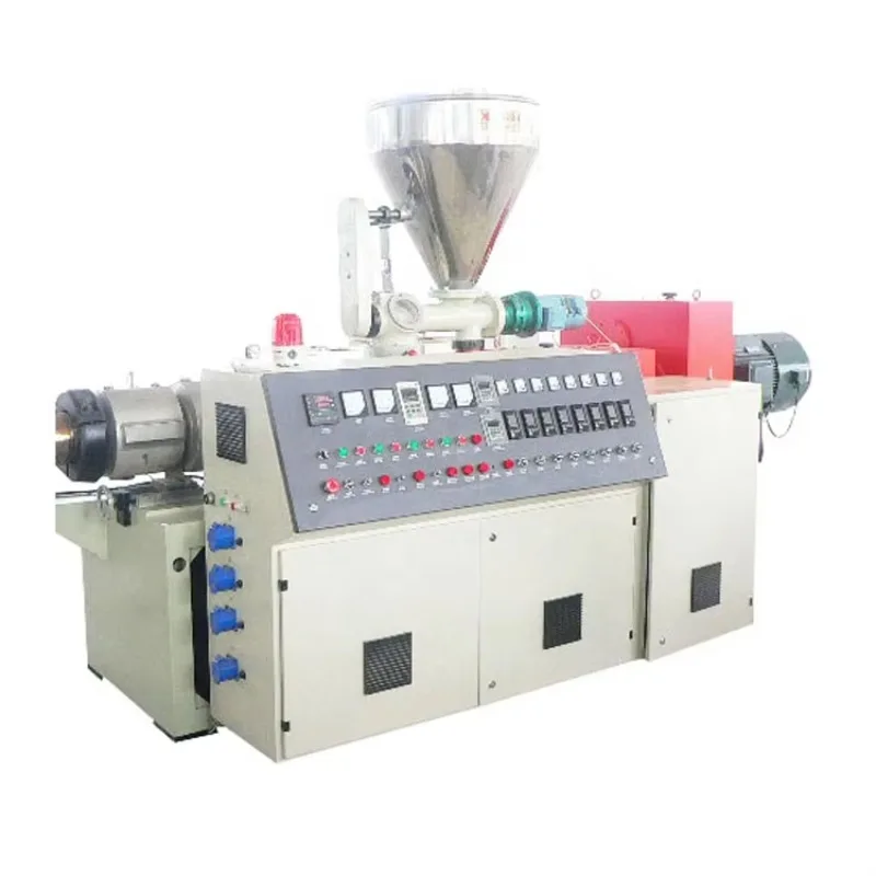 Customized Automatic High Efficiency Plastic Twin Screw Extruder Equipped with Motor Gearbox PLC Control Plastic Extrusion