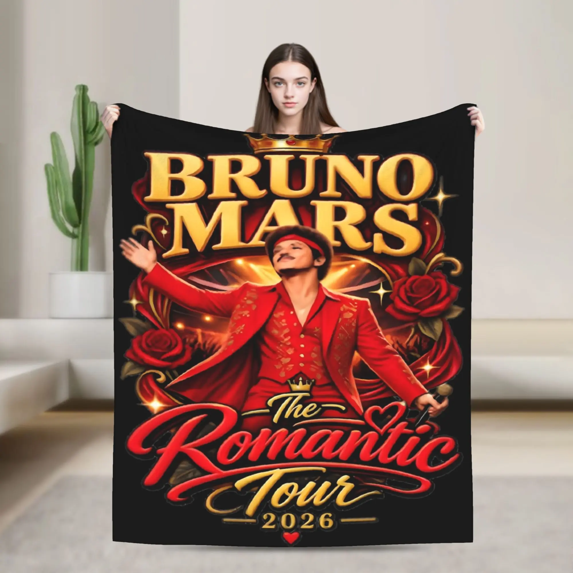 Bruno Mars Romantic Tour 2026 Blanket Multi-size Soft and Lightweight  Throw Blankets for Sofa Couch and Bed