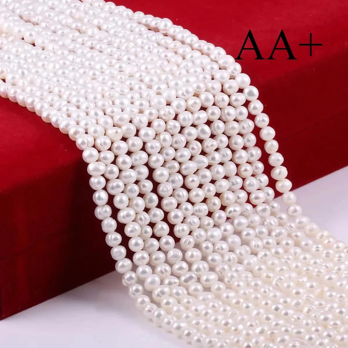 3-4mm A Natural Freshwater Pearls Threaded Rice Shaped Pearls Spacer Beads for Jewelry Making DIY Necklace Bracelet Accessories