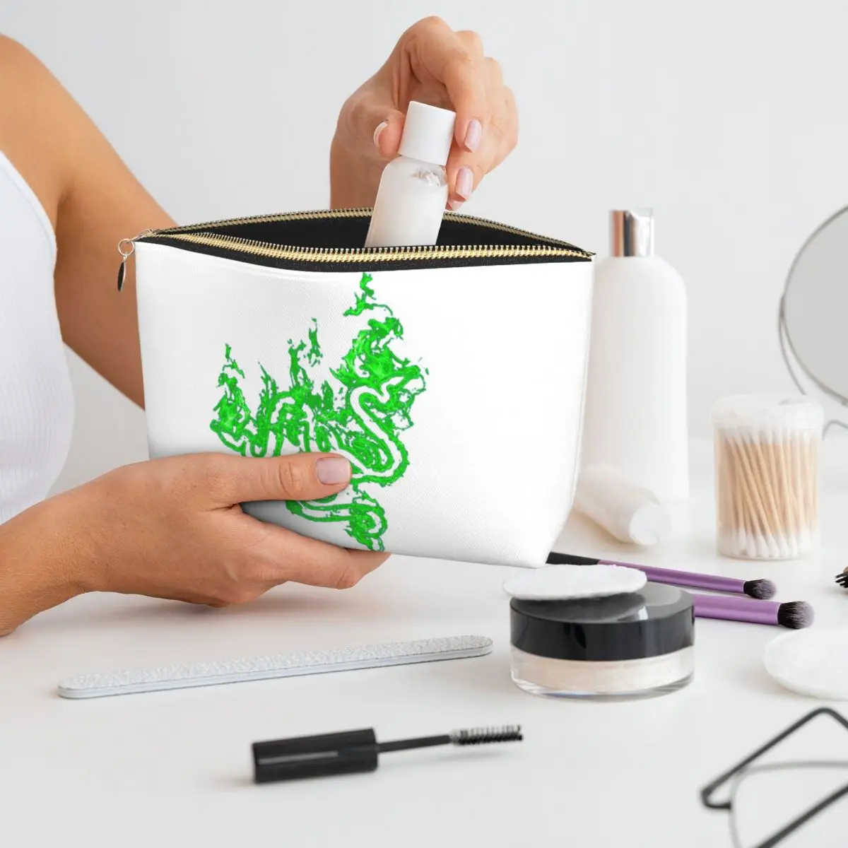 

Razer Women Cosmetic Bag Travel Makeup Organizer Pouch Toiletry Storage Dopp Kit Box