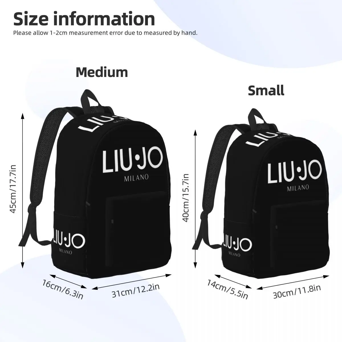 Liu Jo Backpack for Men Women Fashion High School Work Daypack Luxury Brand Italian College Canvas Bags Gift