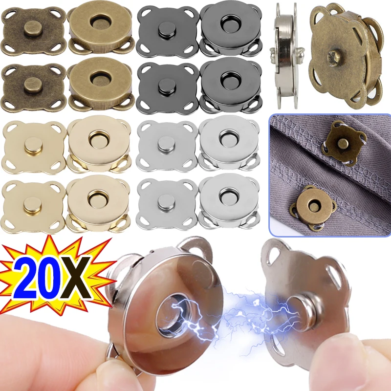 14/18mm Magnetic Snap Fasteners Clasps Buttons Handbag Purse Wallet Craft Bags Parts Mini Adsorption Buckle DIY Craft Wholesale