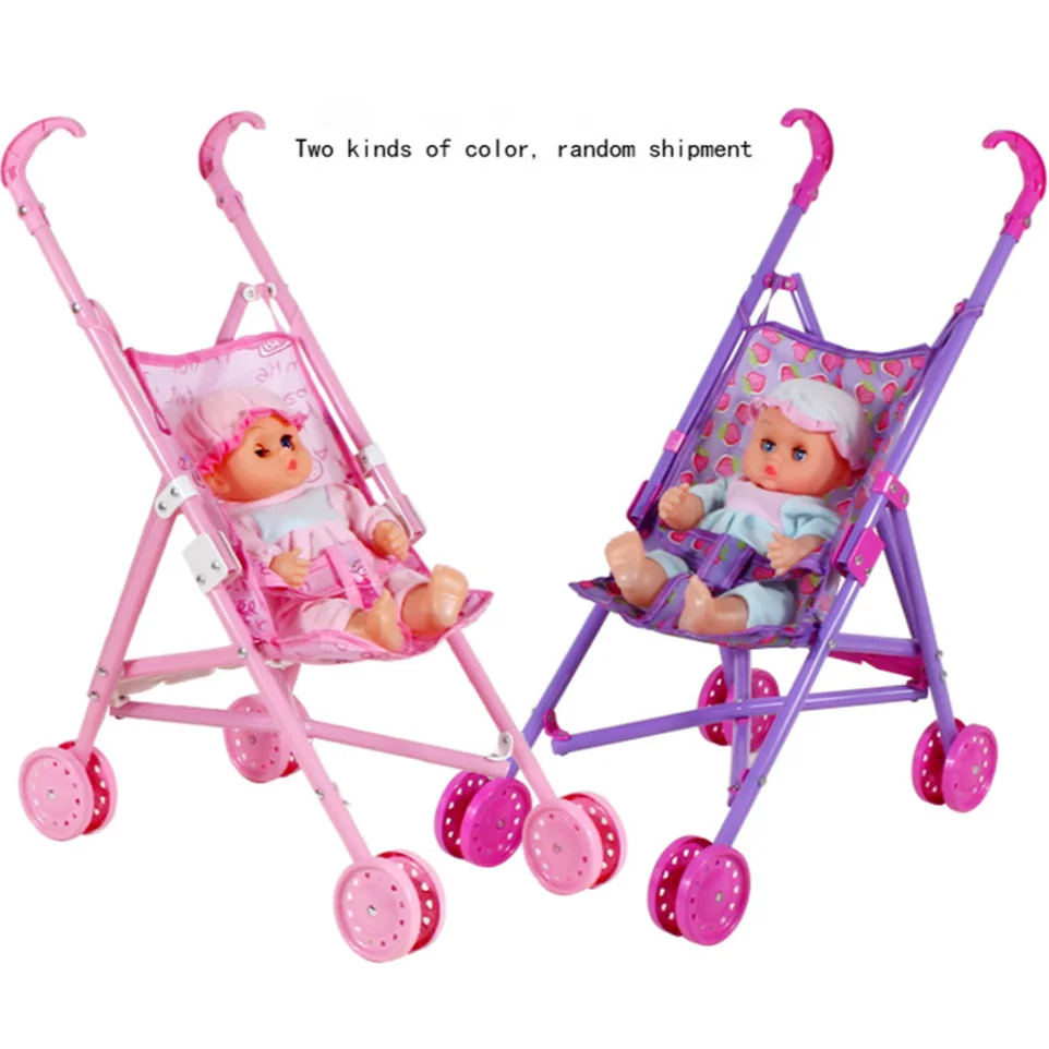 

Doll Baby Reborn Dolls With Foldable Baby Doll Stroller 10 Inch Baby Dolls Cute Clothing For Girls Reborn Doll Suit Random Color