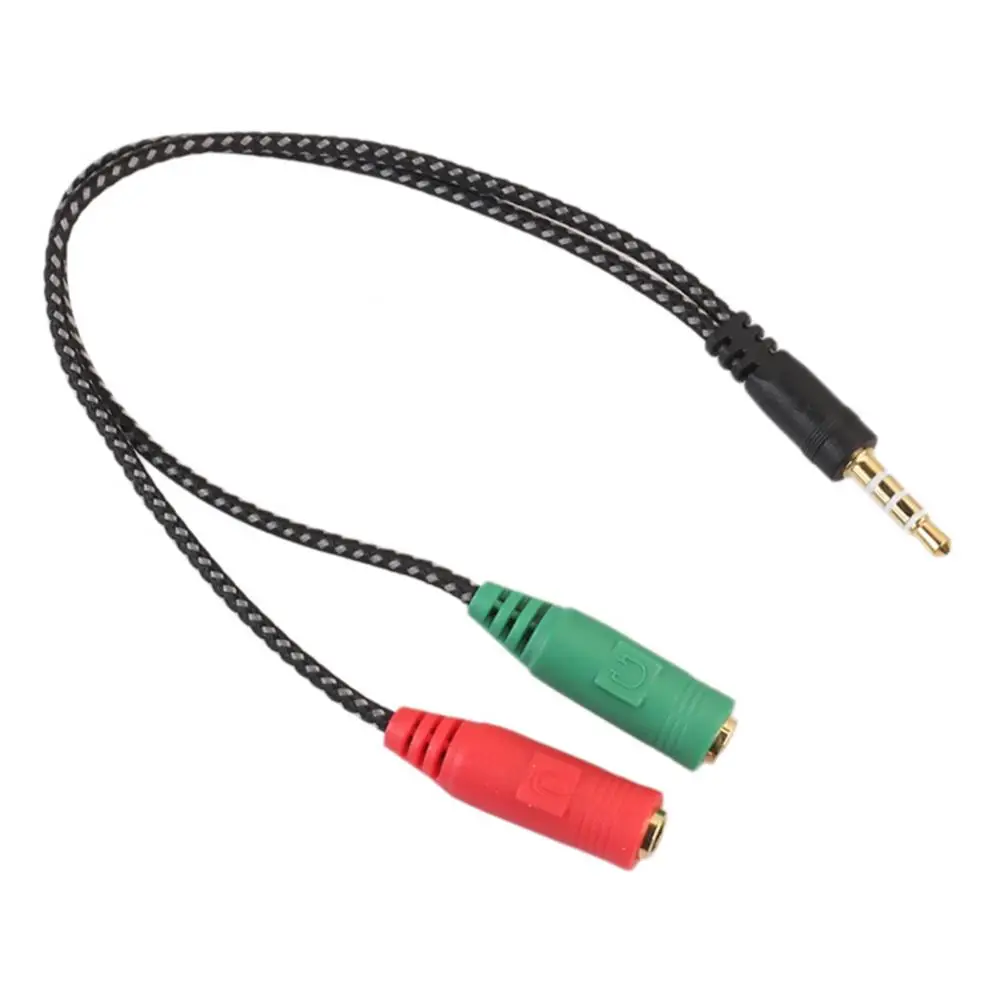 2in1 3.5mm Male to 2 Female Jack Audio Mic Headset Splitter Adapter Cable Convertor 1 jack into 2