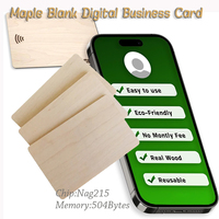 2/5/10Pcs Blank Maple Business Card 215 Smart NFC Card RFID Ultralight Card for DIY Arts Craft Project Laser Engraving Material