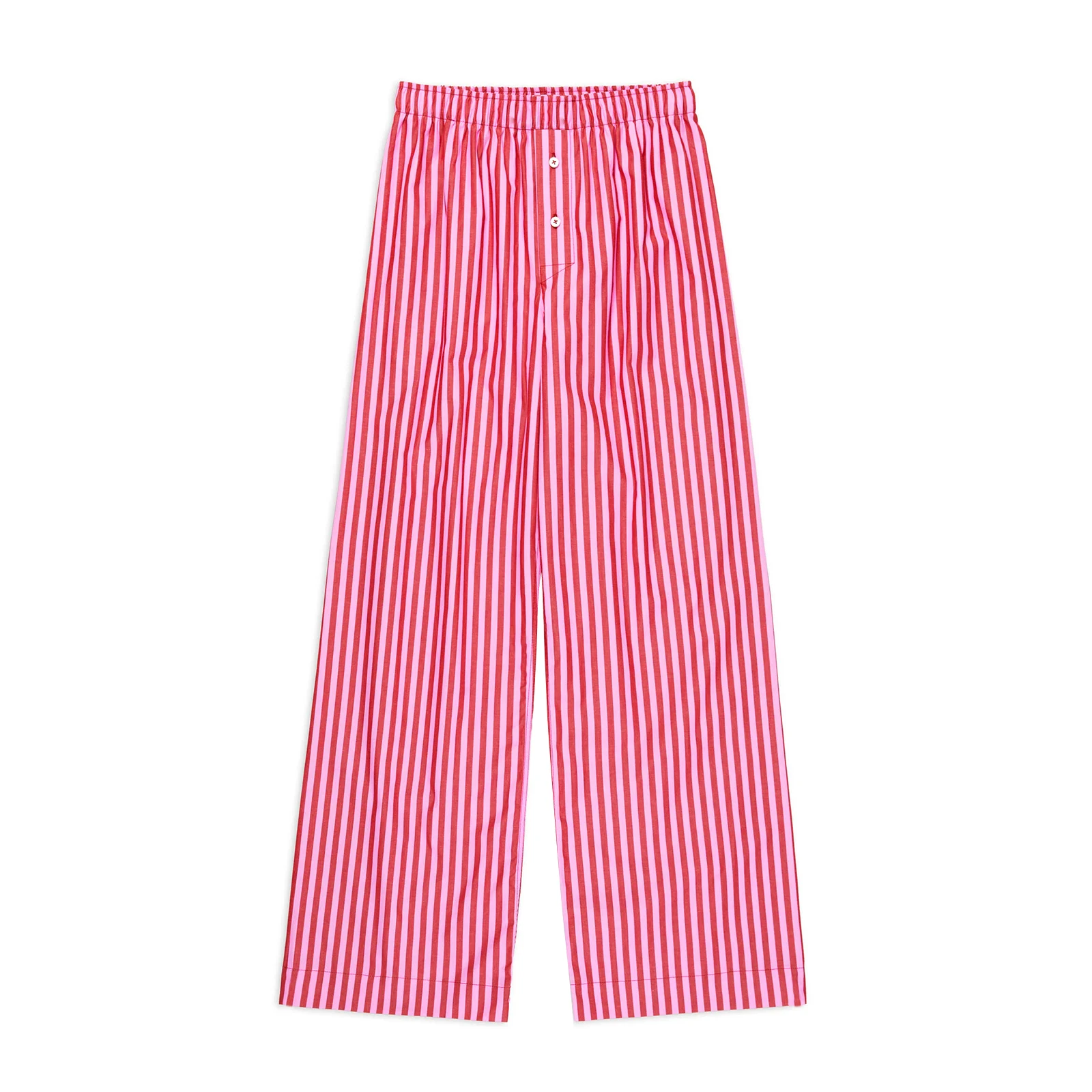 Vrouwen Y 2K Oversized Broek Losse Wijde Pijpen Casual Effen Kleur/Streep Print Elastische Heupbroek Voor Werk Op Kantoor Streetwear