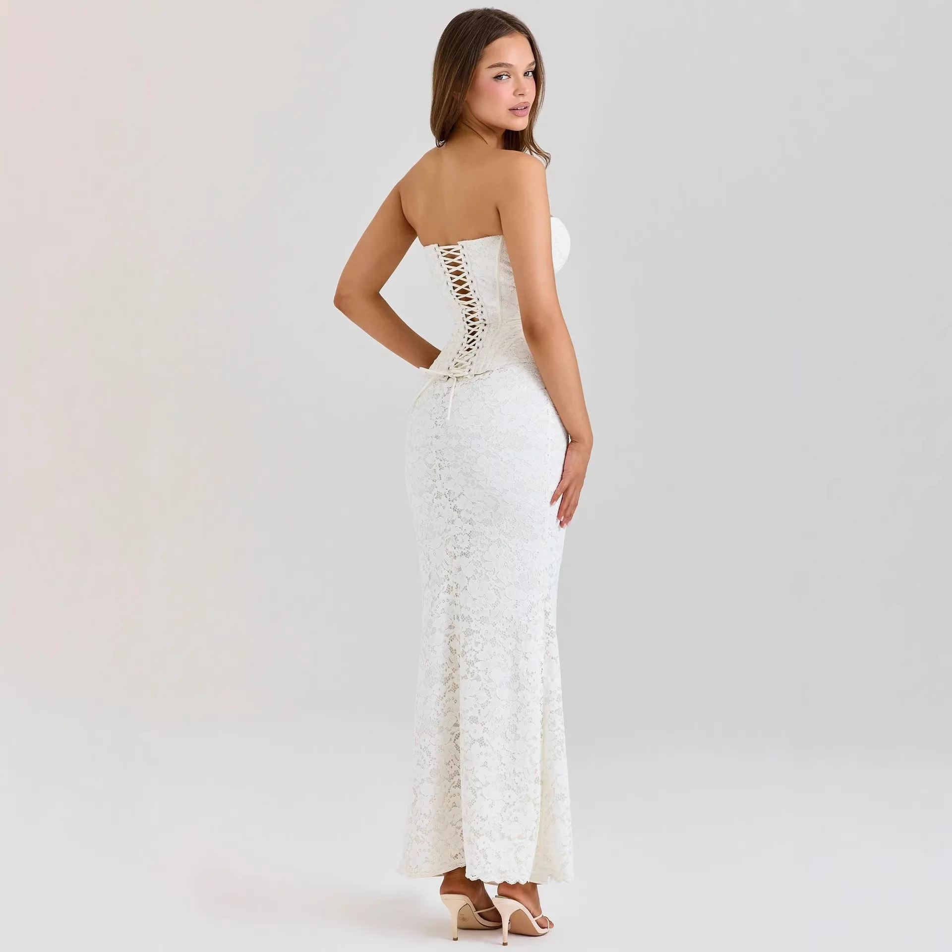 Lace Off Shoulder Bodycon Backless Tie Party Evening Dress Dresses Spring Summer