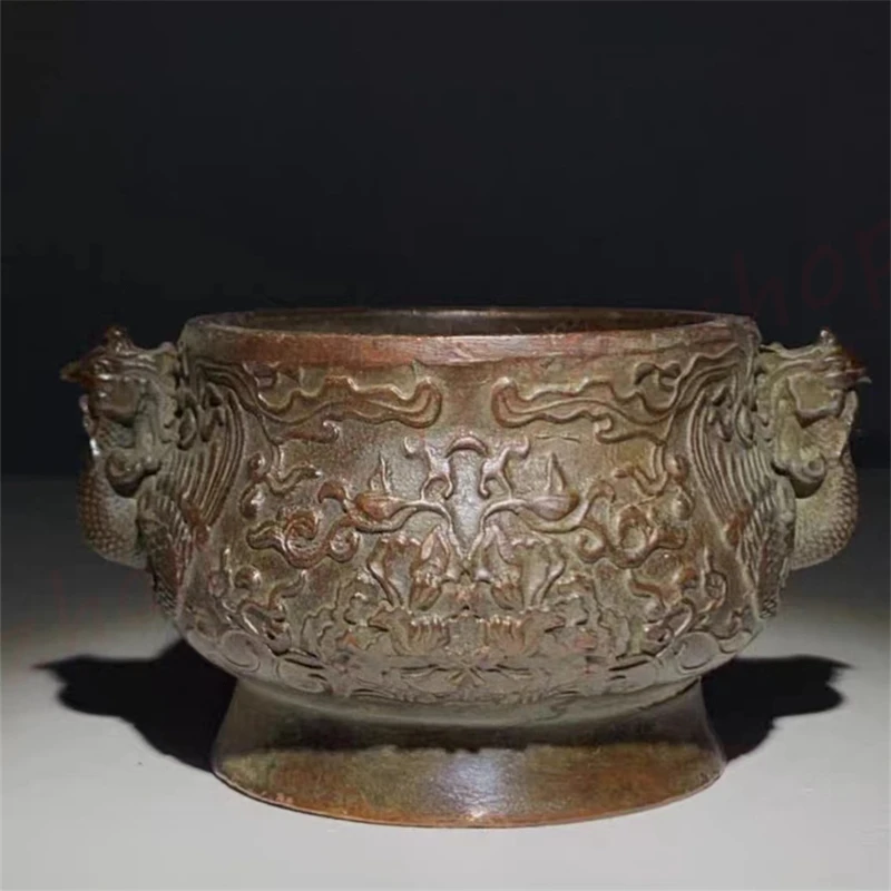 

Purple copper incense burner, phoenix, auspicious incense burner, exquisite family classical censer