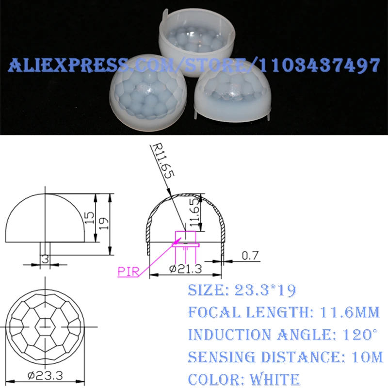 1Pcs/Lot  PIR Optical Fresnel lens for Human Body Pyroelectric infrared Sensing Sensor