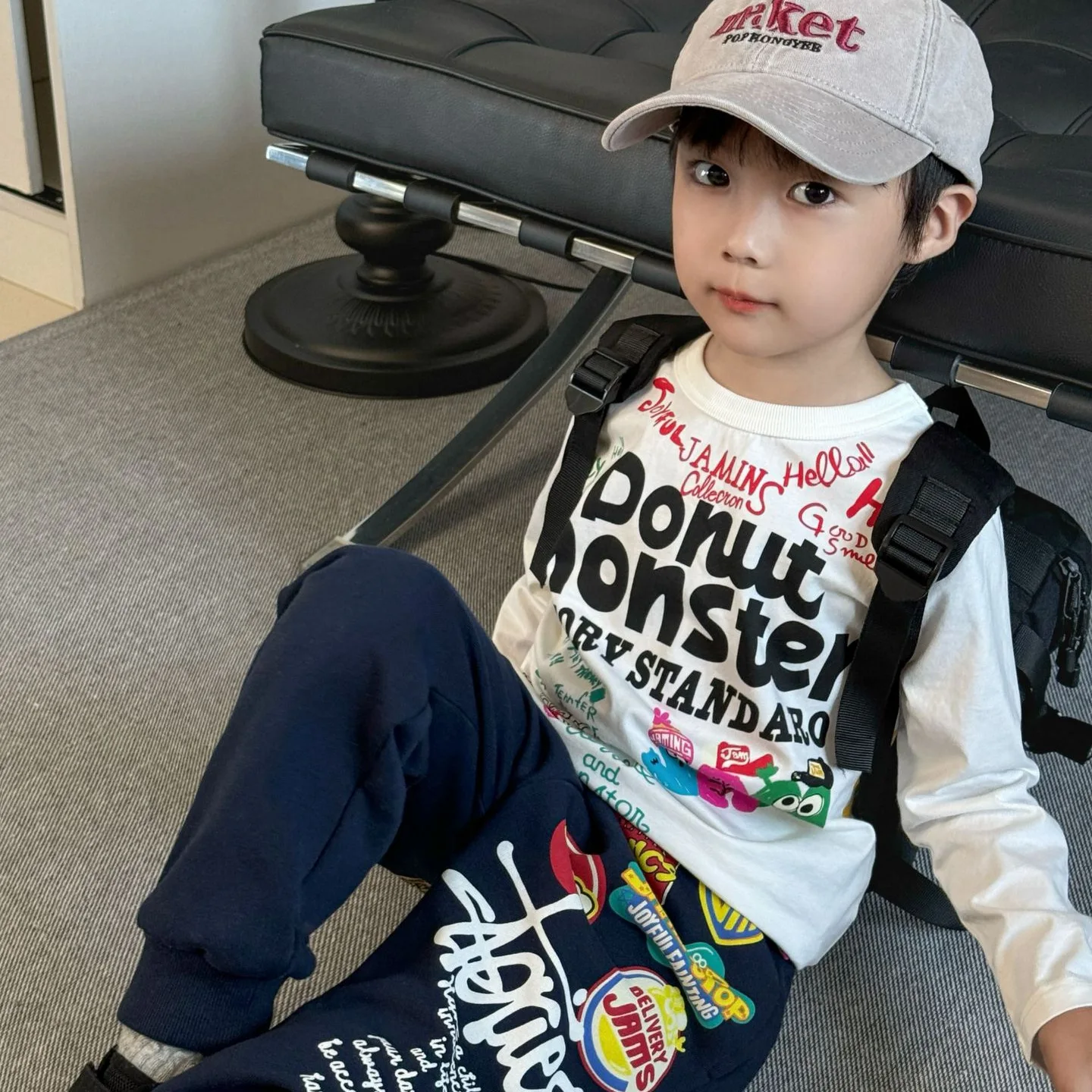 เสื้อยืดคอกลมแขนยาวเด็ก ลายการ์ตูนญี่ปุ่น สไตล์เทรนดี้ สำหรับเด็กเล็กและเด็กโต ปี 2025