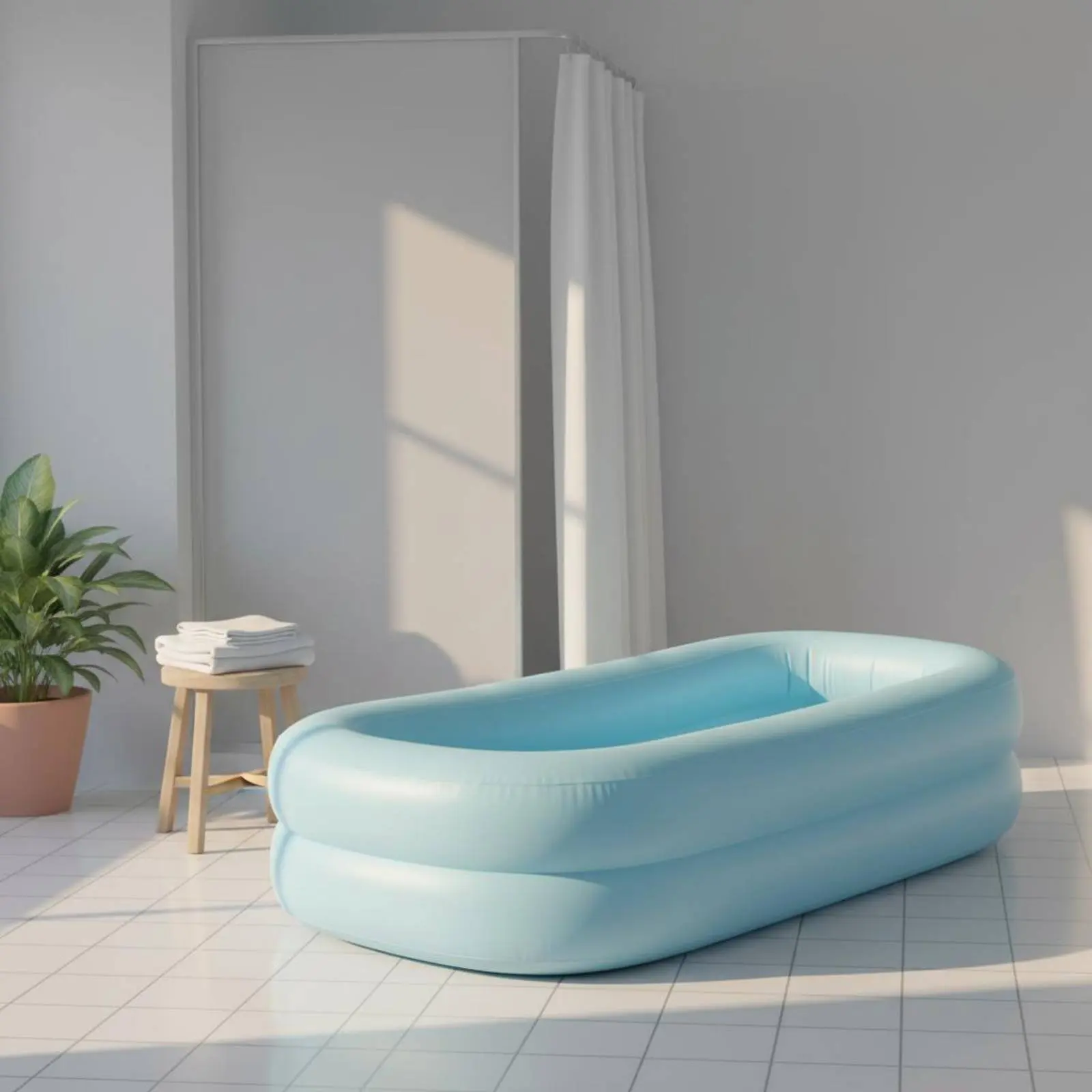 

Anti Bath Tub PVC Medical Inflatable Tub Double Tube Easy to Clean for Patients, Hospital