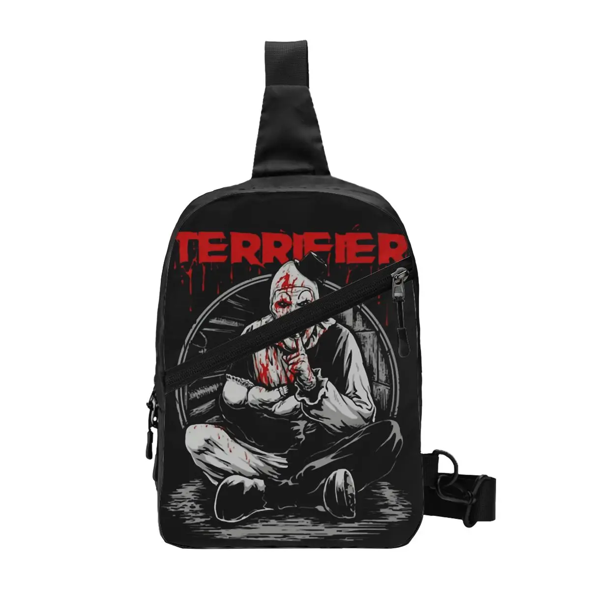 Horror Halloween Movie Terrifier Clown Crossbody Sling Backpack Men Custom Shoulder Chest Bag for Cycling Camping Daypack