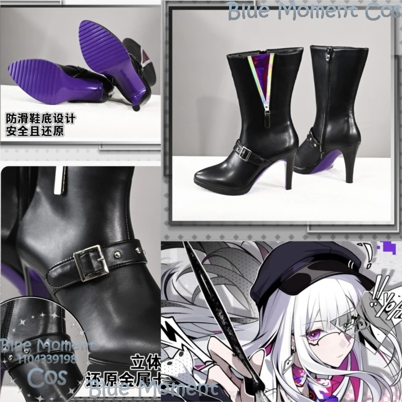

Nihilux Game Honkai: Star Rail Cosplay Costume Black high-heeled leather boots Sexy Woman Shoes Girl Prop Accessories Halloween