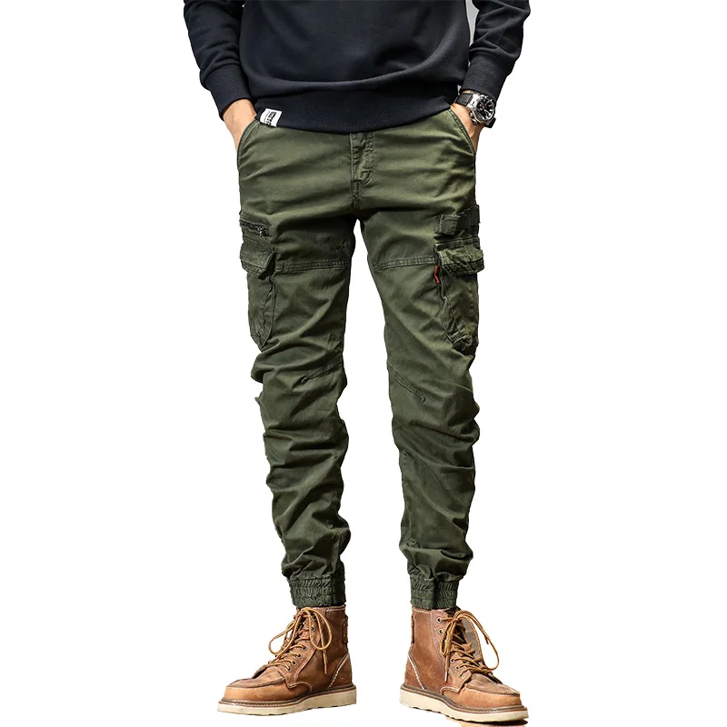 CAAYU Joggers Cargo กางเกงสำหรับชาย Casual HipHop Y2k Hit สีกระเป๋ากางเกงผู้ชายกางเกงขายาว Streetwear Techwear กางเกง Oversize