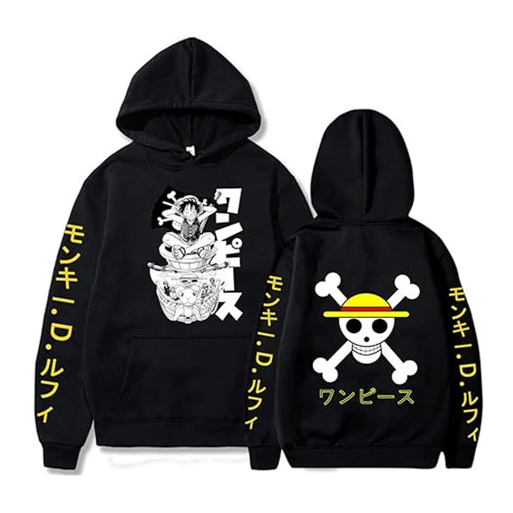 One Piece Anime Luffy Hoodie Monkey D. Luffy Grafik Sweatshirt Unisex Baumwolle Streetwear Cosplay Freizeitjacke 2026 Herbst Winter