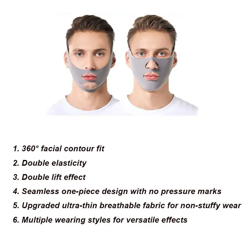 二重あごフェイスマスク顔薄型フェイスマスク痩身包帯スキンケアベルト形状リフト顔薄型スリム男性のための