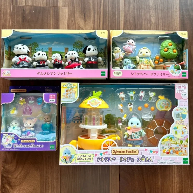 

Anime Sylvanian Families Citrus Bird Family Juice Shop Kawaii Forest Doll Figrues Room Ornaments Families Christmas Toy Gift
