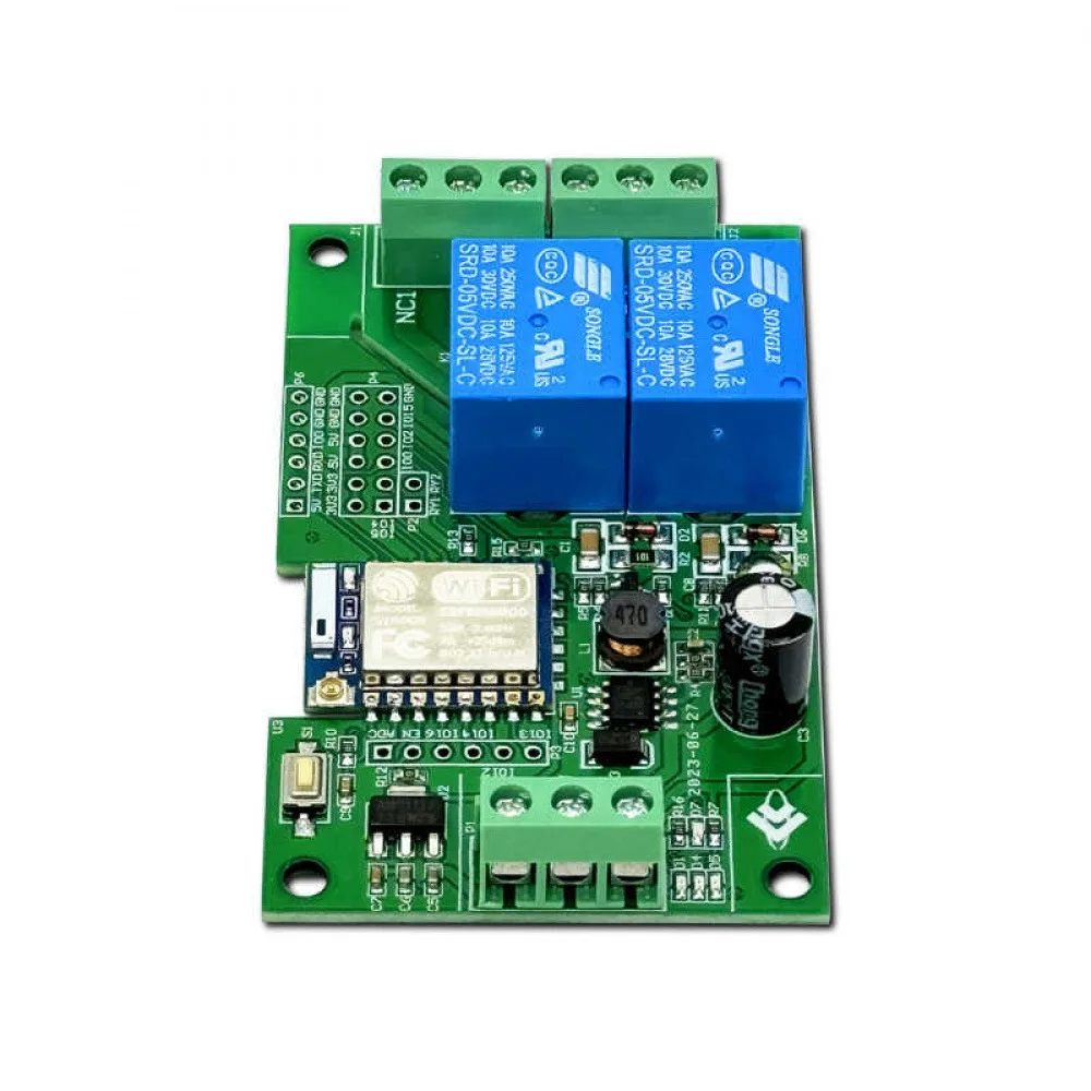 

ESP8266 2 Channel WIFI Relay Module 5V/8-80V Power Supply Onboard ESP07 WIFI Module Secondary Development Board Smart Home Relay