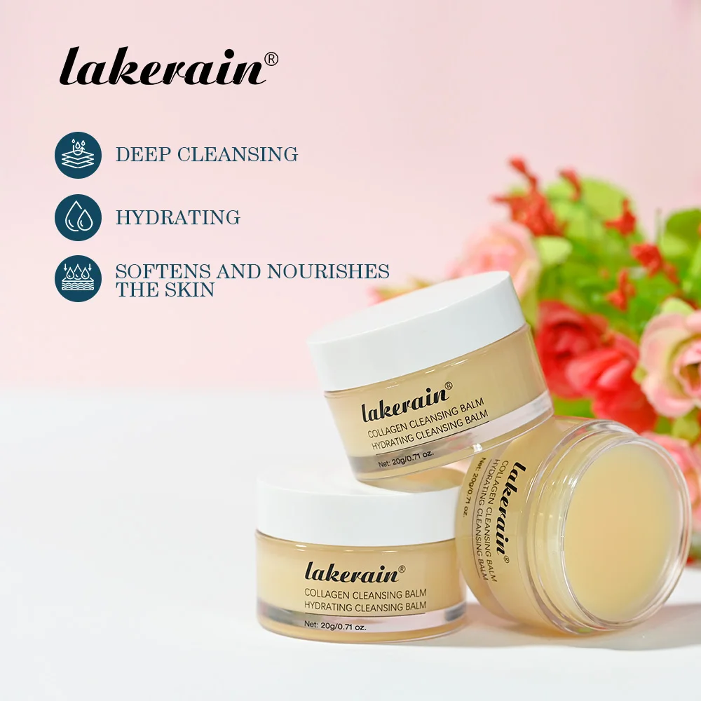 Bálsamo de limpieza de colágeno profesional, limpiador Facial 3 en 1 para todo tipo de piel, suaviza, limpieza profunda, maquillaje hidratante, bálsamo de limpieza no graso