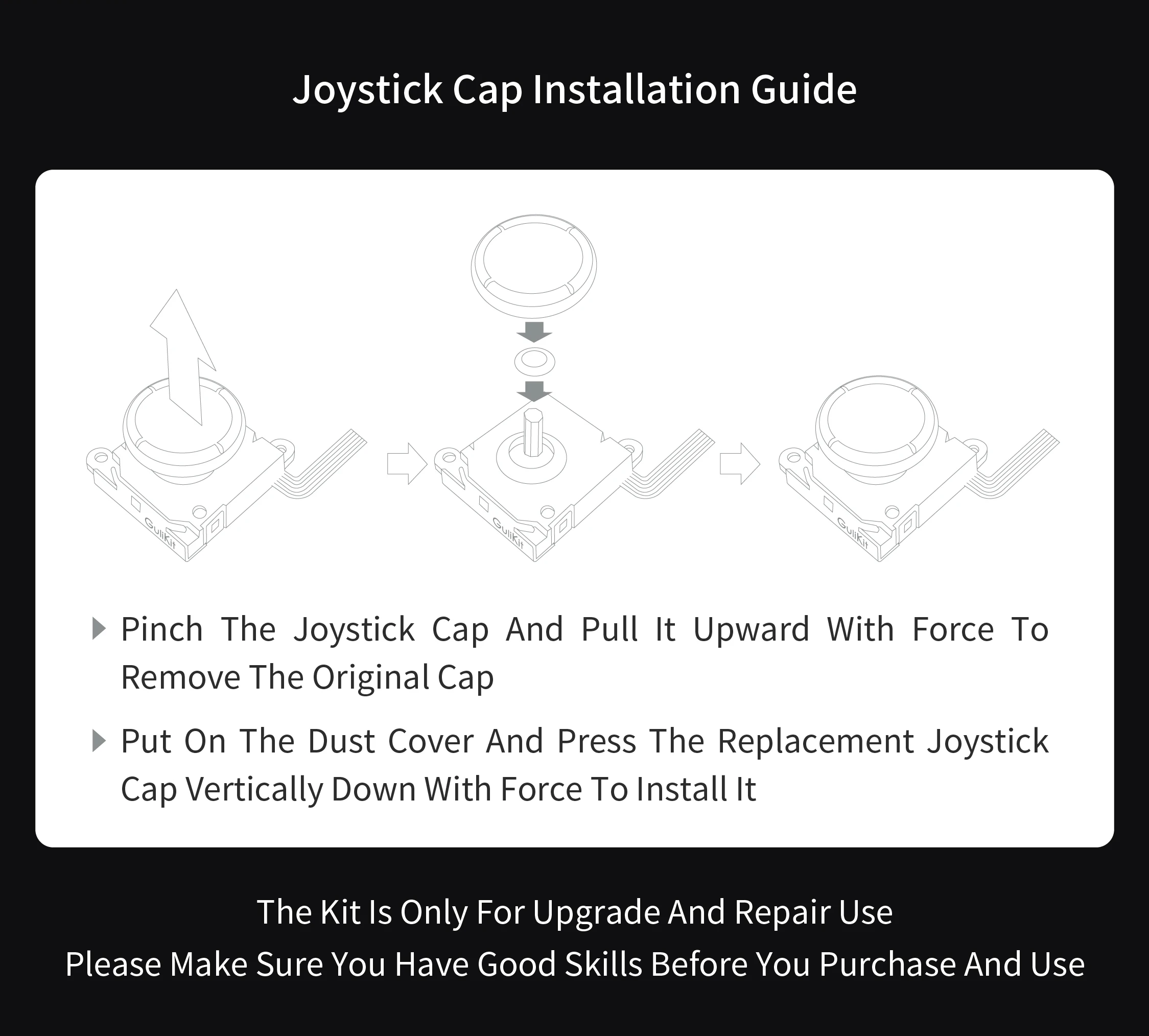 Joystick Gulikit NS40T TMR для ремонта Joy-con, замена для Nintendo Swith OLED NS Lite Joycon Stick Cap, аксессуары для геймпада