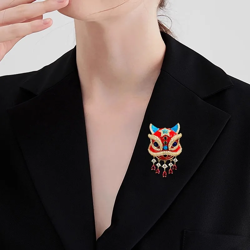 الصين-شيك شينغشي الراقية الإناث المتخصصة تصميم الإبداعية دبوس ضوء الفاخرة مزاجه الصدار بدلة معطف الملحقات #4