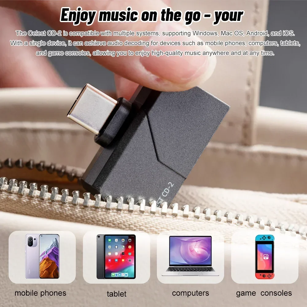 Kinera Celest CD-2 المحمولة HIFI مضخم ضوت سماعات الأذن الصوت DAC Amp 32bit/384 كيلو هرتز Type-c إلى 3.5 + 4.4 مللي متر لنظام أندرويد IOS Mac