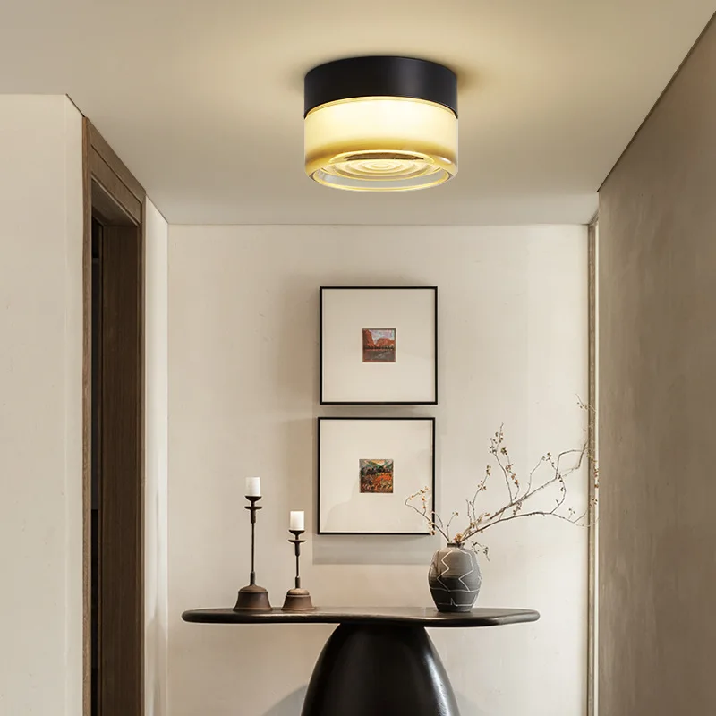 

Aisle Ceiling Light Entrance Lighting Creative Walnut Color Indoor Home Corridor Lamp Bedside Led Ceiling Light 220V Lustres