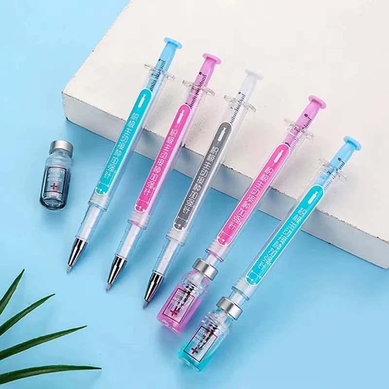 

3Pcs Novelty Syringe Gel Pen Peculiar Shape Ballpoint Pens Cute Stationery 0.5 mm Pen for Doctor School Office Supplies