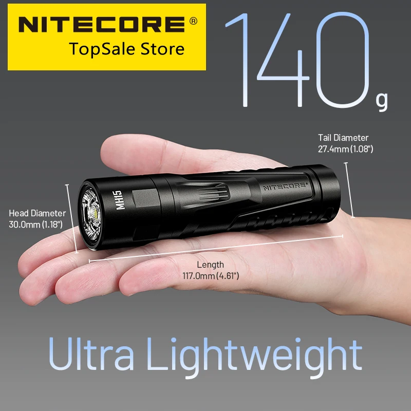 Genuine Nitecore MH15 USB-C Rechargeable Flashlight LED 18W QC Fast Charge EDC Torch Light Power Bank Built in 5000mAh Battery