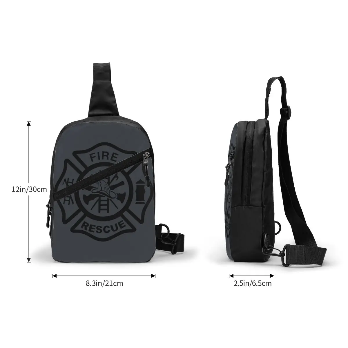 Fire Rescue Firefighter Sling Crossbody Backpack Men Custom Fireman Shoulder Chest Bag for Cycling Camping Daypack