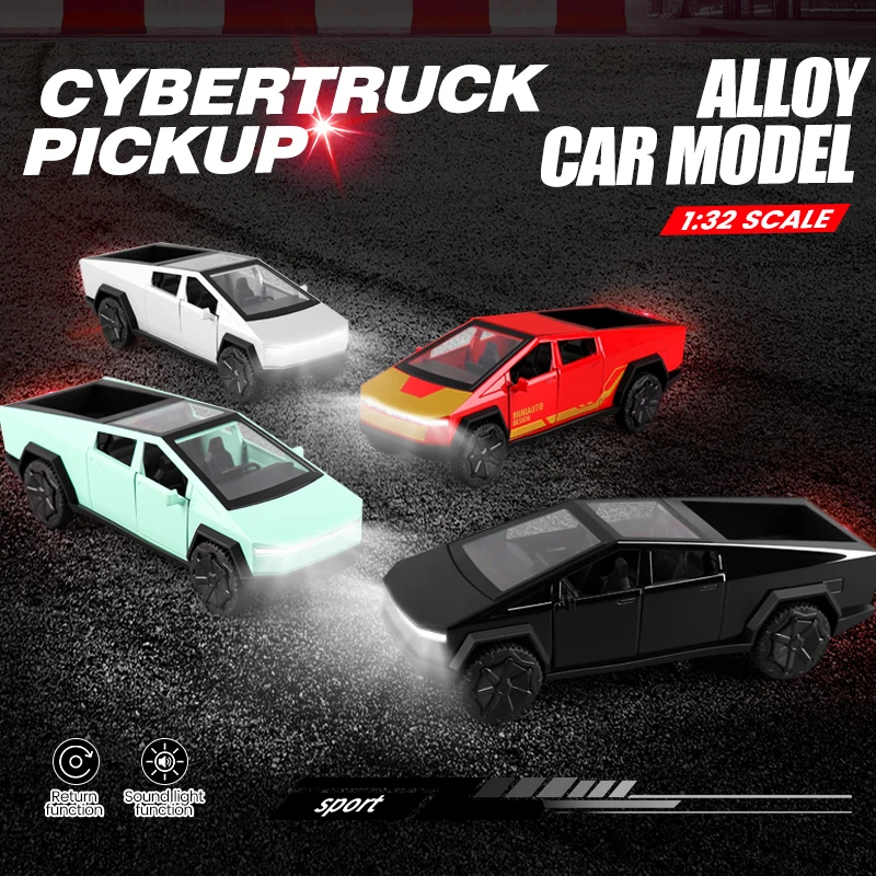

1:32 Cybertruck Pickup Alloy Car Model Diecasts Metal Toy Off-road Vehicles Car Model Simulation Collection Kids Gifts