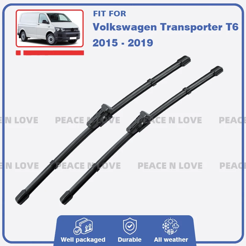 Escobillas de limpiaparabrisas delanteras para Volkswagen Transporter T6 2015 2016 2017 2018 2019, accesorios de cepillos para parabrisas y ventanas
