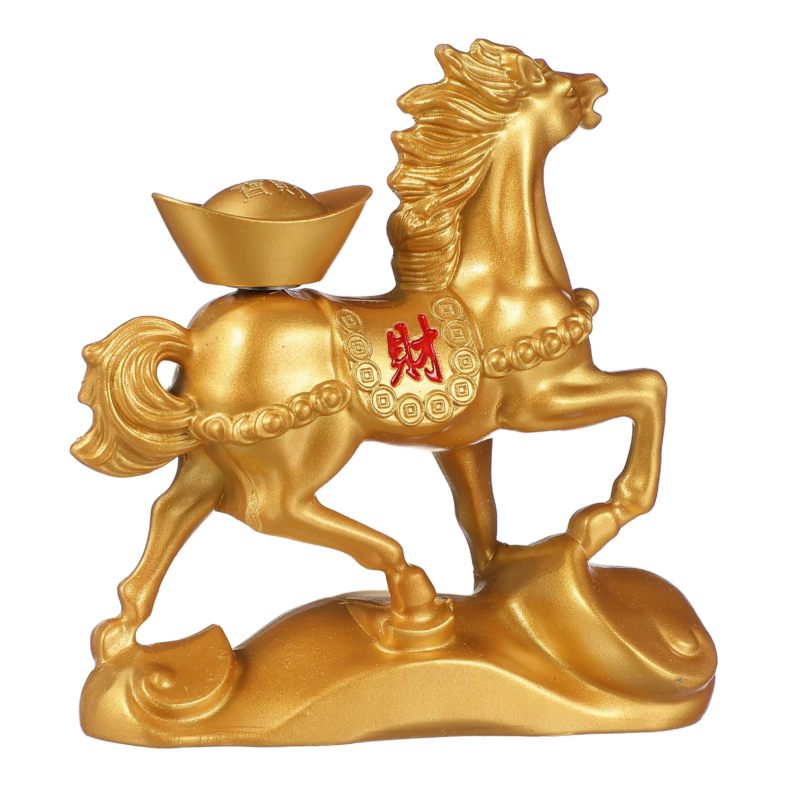 

Golden Miniature Brass Horse Sculpture Feng Shui Wealth Luck Desk Ornament Office and Coffee Table Decor Mini Brass Horse Statue