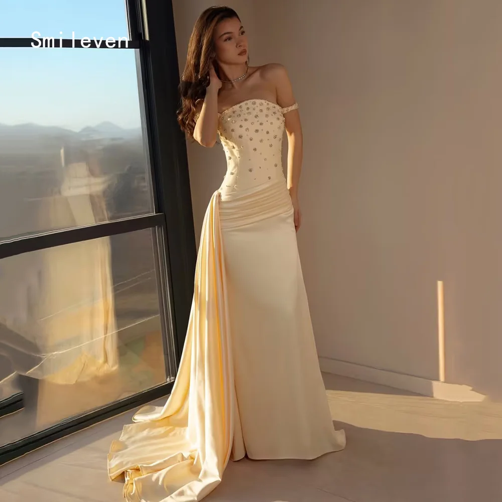 

Smileven Luxury Noval Mermaid Prom Dress Appliques Elegant Gowns for Gala Party Off The Shoulder Evening Dress Customized 2026