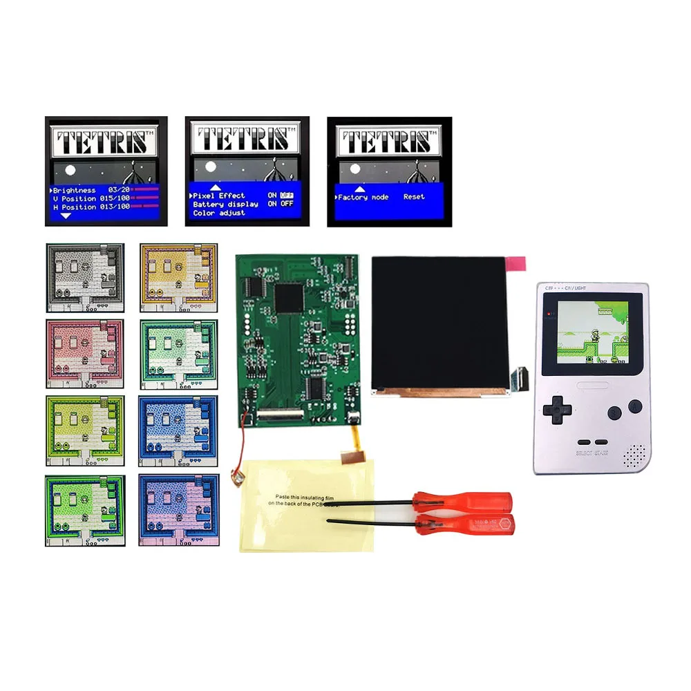 For GBL Super OSD RIPS Retro Pixel IPS LCD High Backlight Kit For GameBoy Light GBL